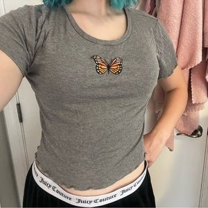 Grey Butterfly Tee